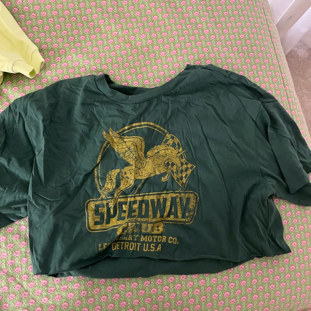 Green Speedway Club cropped T-Shirt